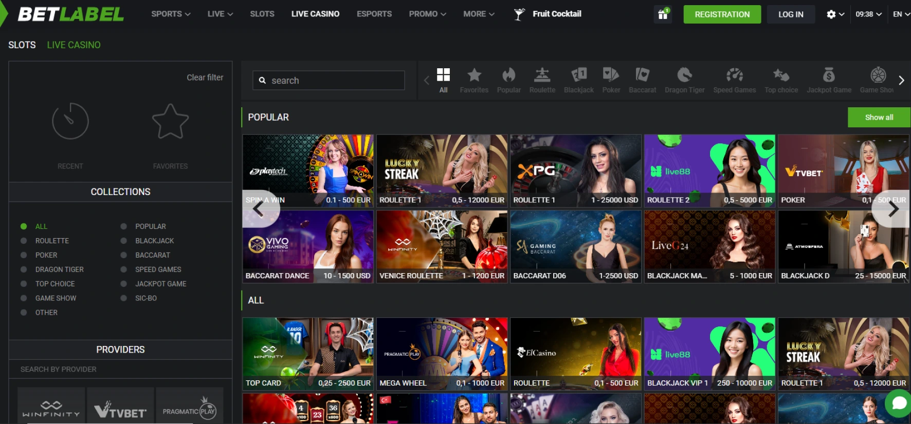 BetLabel Casino Spiele